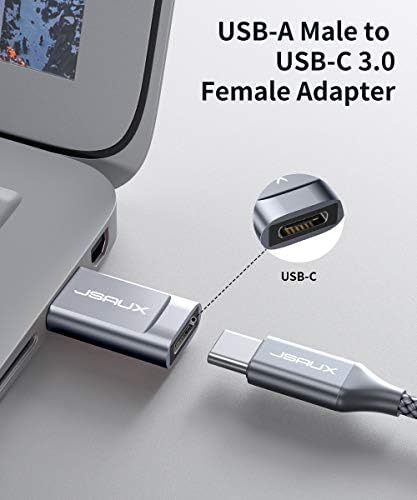 JSAUX USB-C para USB 3.0 Adaptador, Tipo C Fêmea para USB-A Adaptador masculino, USB C 3.1/3.0 Suporte ao conversor Transferência