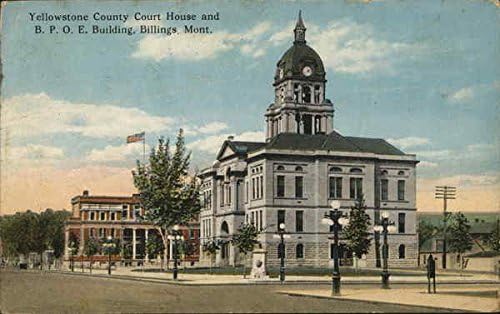 Casa do Tribunal do Condado de Yellowstone e B.P.O.E. Construção Billings, Montana Mt Original Antique Post Cartão