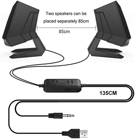 ZGJHFF 1 par alto alto -falantes de computador USB Aux Bass Reforço PC Speaker para laptop Desktop 6W 64mm Horn Audio Loudspeaker