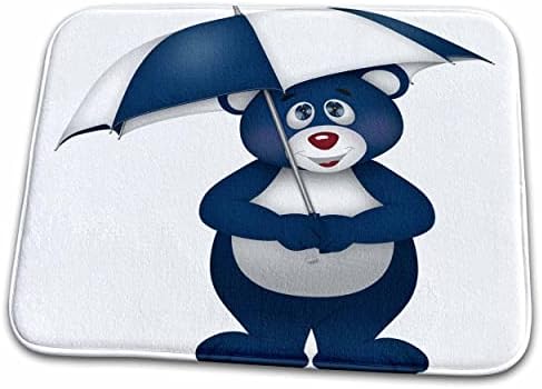 3drosrose boz azul e branco urso sob um guarda -chuva ... - tapetes de banheiro de banheiro