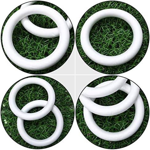 Garland de guirlanda branca Round Craft Wreath Forms Anéis: 6pcs Poliestireno espuma Círculos Circulares Formas para