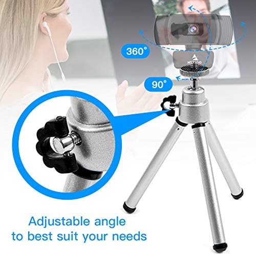 Mini tripé leve para webcam, Nexigo atualizado o suporte de tripé extensível, compatível com o Logitech Webcam C920 C922 C930E C920X