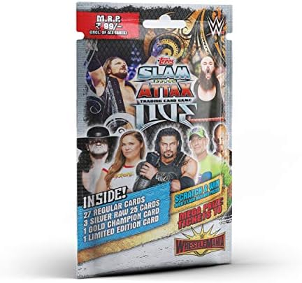 Topps WWE SA LIVE LIVE 2018-19 EDIÇÃO COLEÇÃO Multipack, 27 cartões regulares + 3 cartões de prata + 1 Cartão de Champion