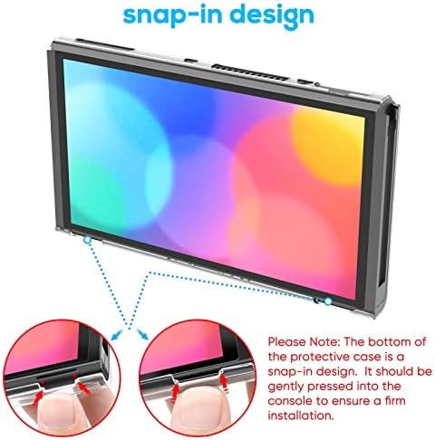 [3In1] Caso de proteção compatível com o modelo OLED Nintendo Switch, capa dura para o PC rígido para console e joycon,