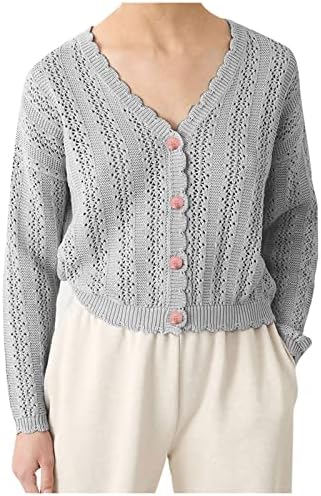 Cardigã de manga longa de outono Mulheres colheita de roupas domésticas encanto o cardigão sólido malha ajustada knit v pescoço