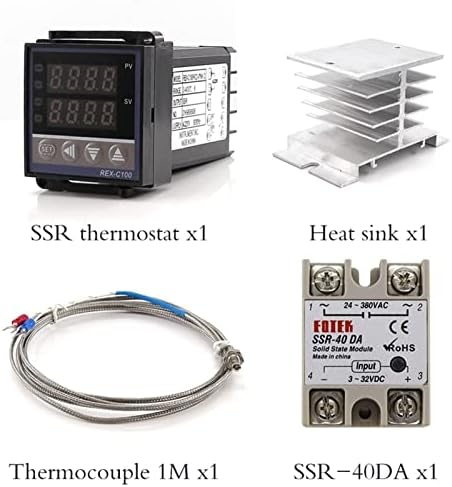 ILAME REX-C100 Exibir Digital Controlador de Temperatura Inteligente K Termoparto Estado Sólido Relé SSR-40D
