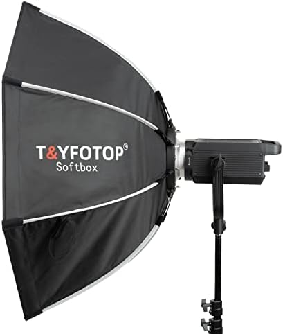 T&Y Fotop 26 polegadas/65cm Centímetros dobráveis ​​Softbox octogonal com arco -reboque Speedring, carregando estojo