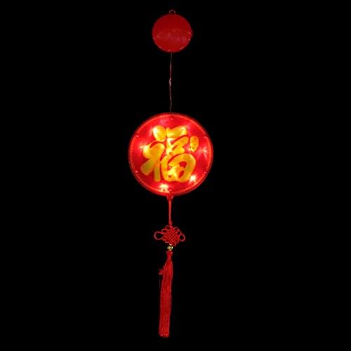 Solustre Letter A Ornamento 3d Ano novo chinês Luzes penduradas chinesas Fu FU CARATIONALIZADO NOT Lanterna luminosa Decoração do Ano Novo Chinesa Para 2022 Festival de Festival da Primavera Chinesa Festas de Festas de Festas de Natividade Decoração