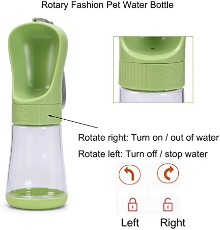 Garrafa de água de cachorro de cofoetln, dispensador de tigela de água para cães à prova de vazamento rotativo, garrafa