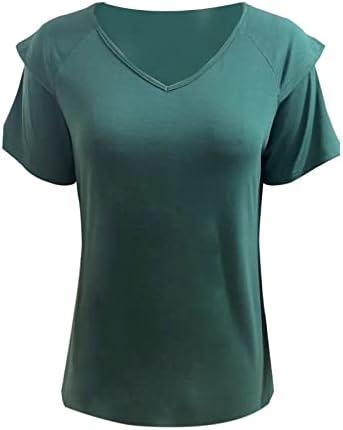 Camisas de futebol femininas Blouses de manga curta das mulheres V Camiseta de pescoço Tops casuais de tamanho grande