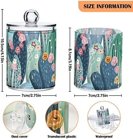 Flores Cactus Cotton Swab Suports Recipientes de banheiro Jarros com tampas conjuntos de algodão Round Round Suports Jar para