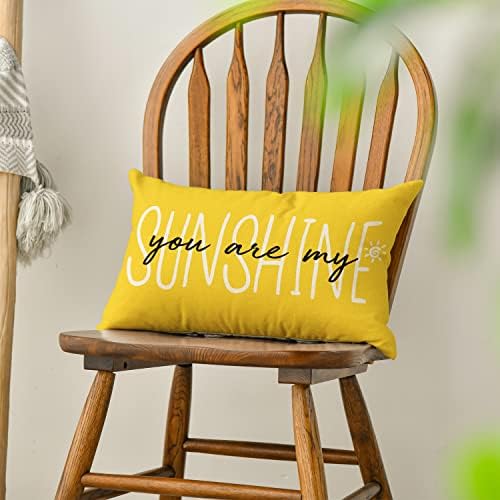 Avoin ColorLife You Are My Sunshine Summer Summer Pillow Tampa, 12 x 20 polegadas Caso de almofada amarela Decoração para sofá