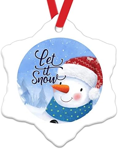 Ornamentos de natal de boneco de neve deixa neve novidade ornamentos de cerâmica presente de natal de inverno azul céu decoração