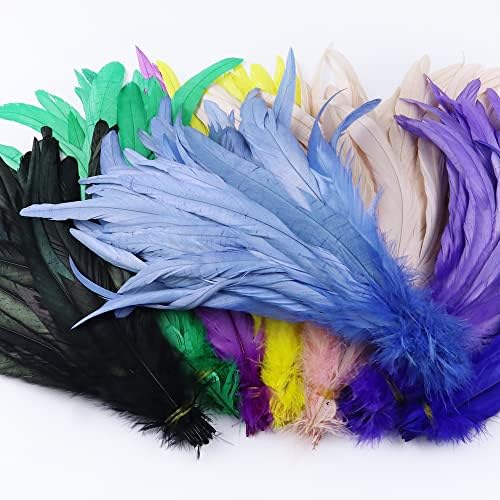 Zamihalaa - 25-30cm de galo de cauda de cauda para artesanato caseiro de carnaval decorativo hat máscara de máscara de máscara 10pcs/lote
