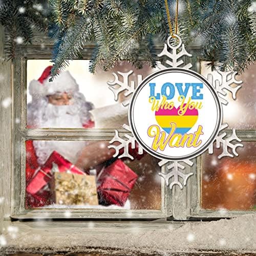 Ame quem você quer árvore de Natal pendurado ornamentos de gênero igualdade de gênero arco -íris orgulho lgbtq Mês do orgulho Decorações