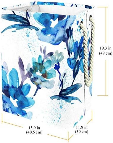 Cestas de pano de DjRow para armazenamento de flores azuis pintando cesto de armazenamento dobrável com alças HAMPERS PARA TOYS Organização