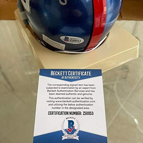 William Joseph New York Giants 1 Pick Mini capacete Beckett Z50053