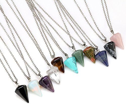 Dingsheng Natural Quartz Crystal Pendulum Stone Cura Chakra Cristal Pendulum Cone Pingents Charmms Women Jewelry