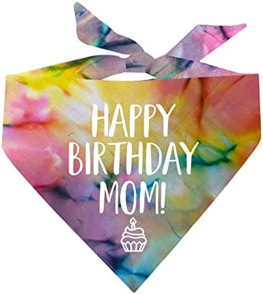 Feliz aniversário mãe! Scrunch Tie Tye Triangle Dog Bandana