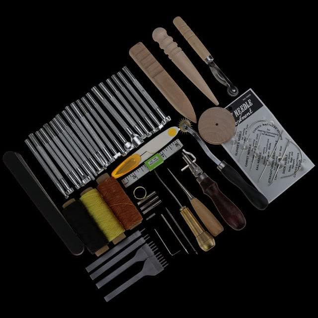 Kit de ferramentas de trabalho de couro | Kit de ferramentas de soco artesanal | Ferramentas Crafts de couro - Craft de couro - -