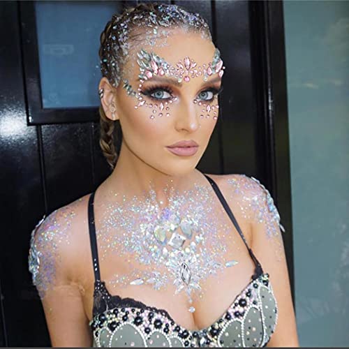 Jerany Rhinestone Face Jewels Face Crystal Gems Mermaid Body Body Peito