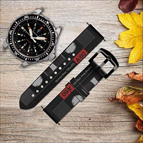 CA0805 Cassete vintage Tape de couro Smart Watch Band Strap for Wristwatch Smartwatch Smart Watch Tamanho