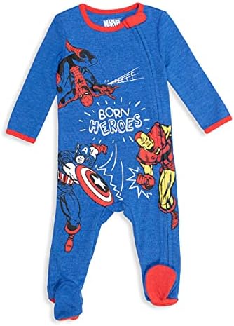 Marvel Vingadores Hulk Capitão América Iron Man Homem-Aranha Baby 2 Pack Zip Up Sleep n 'Play Coveralls recém-nascido para infantil