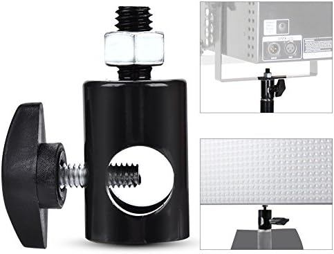 Adaptador de suporte de luz preta Wene, adaptador de suporte de luz de 3/8 polegadas, aço 2.2x1.0in para acessório de fotografia