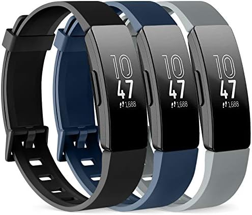 Pacote 3 Bandas de silicone para Fitbit Inspire HR & Fitbit Inspire 2 e Fitbit Inspire & Ace 2 Substitui