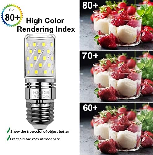 Lâmpadas de milho de LED BHCH 12W, lâmpadas E26 Edison parafuso, lâmpadas brancas 6000k, 100W de 100w, equivalentes, não adquiríveis,