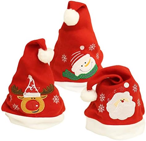 Kesyoo Natal chapéu unissex chapéu de natal 3 pcs chapéu de natal desenho animado chapéu decorativo adultos boné chapéu