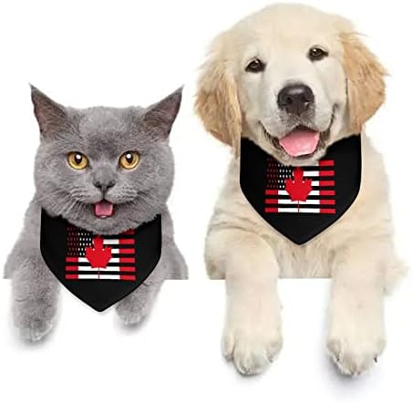 USA Canadá bandeira cachorro bandana ajustável colarinho de estimação de colarinho fofo triângulo de lenço para cães gatos