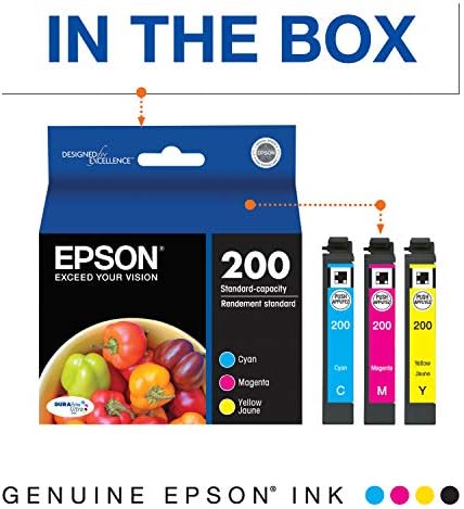 Epson T200 Durabrite Ultra Ink Capacidade Pacote de combinação colorida para impressoras de expressão e força de trabalho selecionadas,
