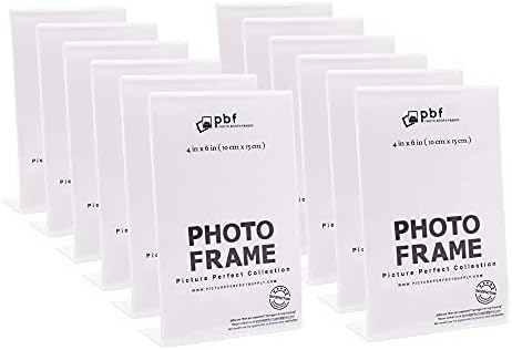 Quadros de cabine de fotos - exibição de plástico de acrílico transparente de 4x6 polegadas, figura em pé vertical