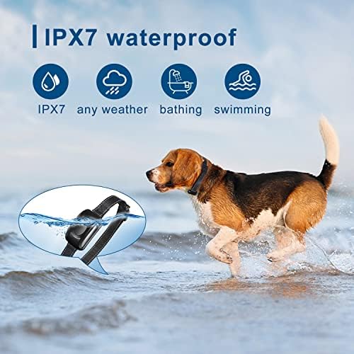 Sem choque ou colarinho de cachorro vibratório - colar de treinamento para cães à prova d'água e IPX7 com modos de treinamento