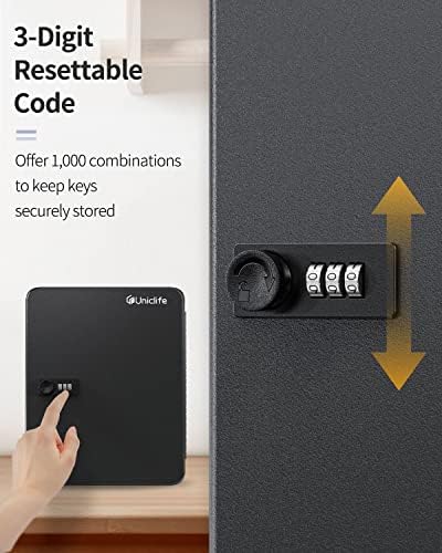 UnicLife 100 Position Chave do gabinete com trava combinada Caixa de armazenamento de segurança digital preta de combinação