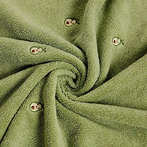 Conjunto de toalhas baq, toalha de algodão de bordado de abacate, 1 toalha de banho, 2 toalhas de mão, super absorvente,