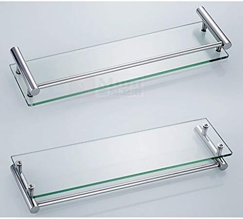 Zanmam canto de armazenamento prateleiras de banheiro prateleira de vidro montado em aço inoxidável com 2 barras de toalhas e ganchos
