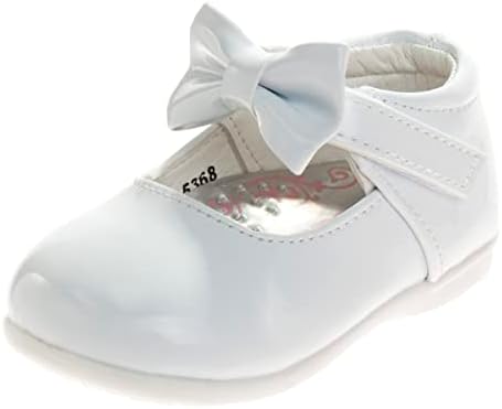 Josmo Baby Walking Shoes - Kids Girl Mary Jane Flats - Sapatos formais de vestido - recém -nascido Walker Mocassins Crib Bow