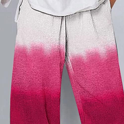 Calças de calças cultivadas casuais de calça cultivada e casual da cintura elástica da cintura elástica feminina