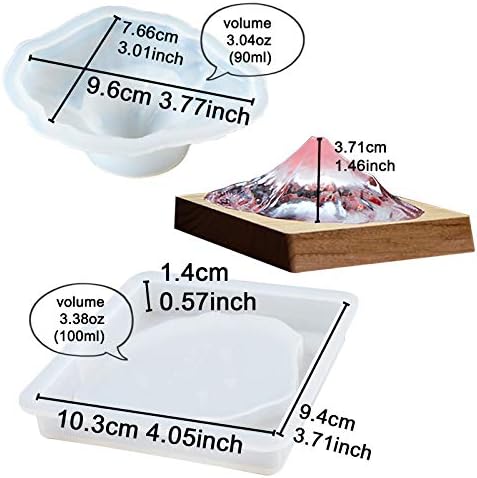 Mount Fuji Resina de Silicone do peso de papel Fuji Vulcão para epóxi, sabão, vela, cera, gesso, argila de polímero 3.74x3.15x1.46inch