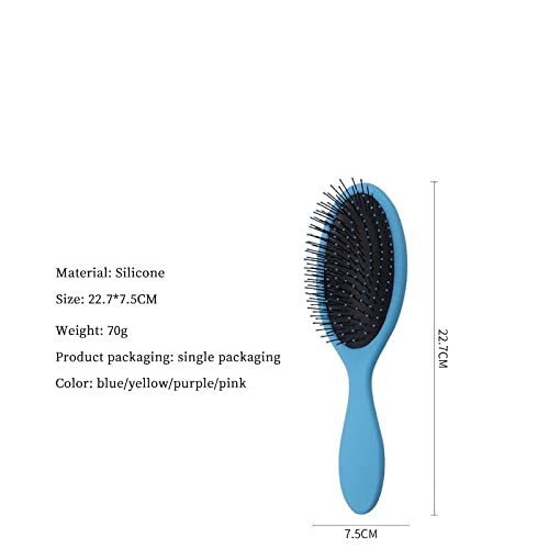 Manuse de nylon feminino Musas de massagem escova despojando escova de cabelo molhado e seco, azul