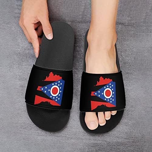 Bandeira das sandálias de bandeira do estado de Ohio não deslizam chinelos de dedo do pé para massagem banheira de
