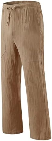 Calça casual masculino calça de verão calças de cordas casuais de cordas masculinas