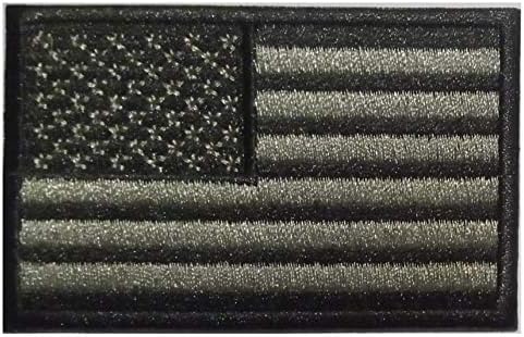 2 PCS American Flag Patch Iron ON | Camo de prata/verde EUA | 3 x 2 polegadas de adesivo bordado