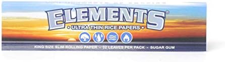 Elementos King Size Slim Ultra Fin Fining Rolling Paper Box de 50 pacotes