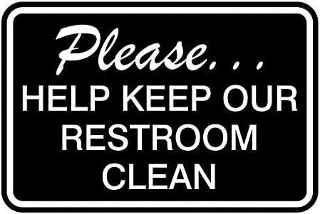 Por favor, ajude a manter nosso banheiro limpo da porta da parede - prata