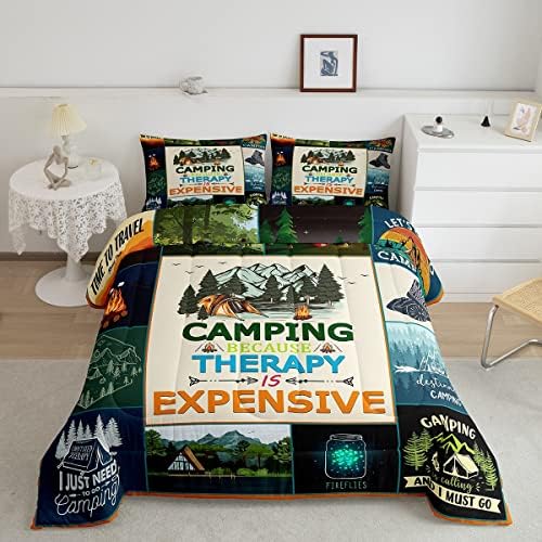 Conjunto de roupas de cama de campista erosébrida Conjunto de quadro de camping feliz conjunto de camping rústico