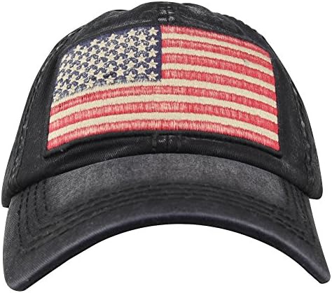 Minakolife Men Women Loused Cotton Cotton Vintage USA Flag Low Profile Summer Baseball Cap Hat