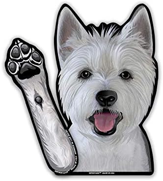 Maggie the Westie Dog Weving Paw Wipergs com decalque para limpadores de veículos traseiros